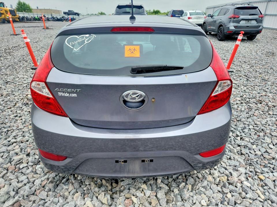 2016 Hyundai Accent VIN KMHCT5AE0GU247089 COPART salvage auction — WATER/FLOOD, Wi - Junked Vehicle Bill Of Sale, sold $225 on 2026-07-13 (photo 6)