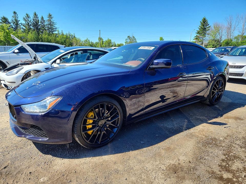 2016 Maserati Ghibli VIN ZAM57RTA2G1187980 COPART salvage auction — MECHANICAL, ON - PERMIT NO BRAND - UNFIT, sold $3,400 on 2026-07-16 (photo 1)