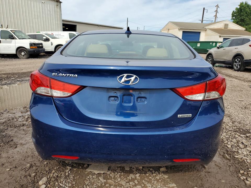 2013 Hyundai Elantra VIN KMHDH4AEXDU520941 COPART salvage auction — VANDALISM, Pa - Certificate Of Salvage, sold $825 on 2026-07-27 (photo 6)