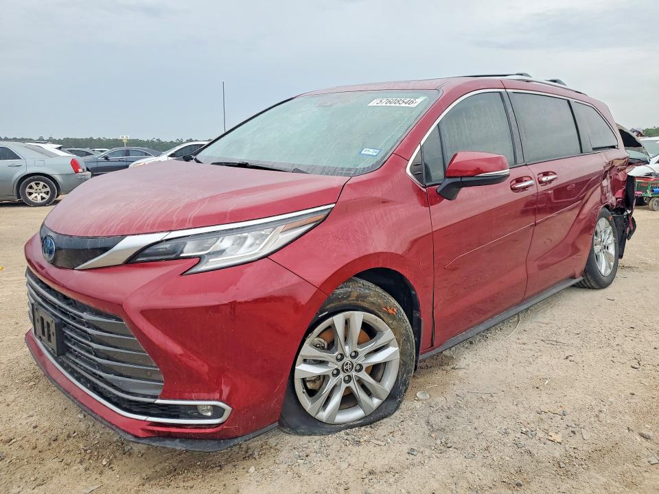 2022 Toyota Sienna VIN 5TDZSKFC5NS052596 COPART salvage auction — SIDE, TX - SALVAGE VEHICLE TITLE (P), sold $1,250 on 2026-07-24 (photo 1)