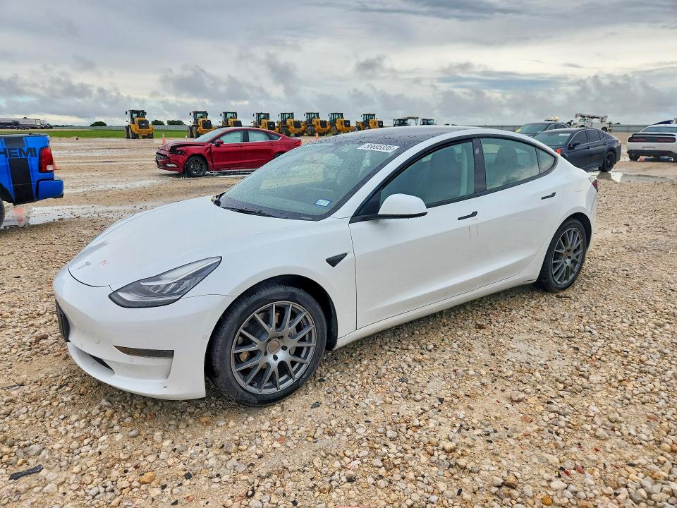 2021 Tesla VIN 5YJ3E1EA5MF854821 COPART salvage auction — REAR END, Tx - Salvage Vehicle Title, sold $2,100 on 2026-07-30 (photo 1)