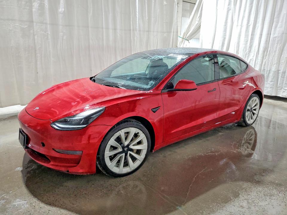 2022 Tesla Model 3 VIN 5YJ3E1EAXNF190761 COPART salvage auction — FRONT END, Fl - Certificate Of Title, sold $9,100 on 2026-07-08 (photo 1)