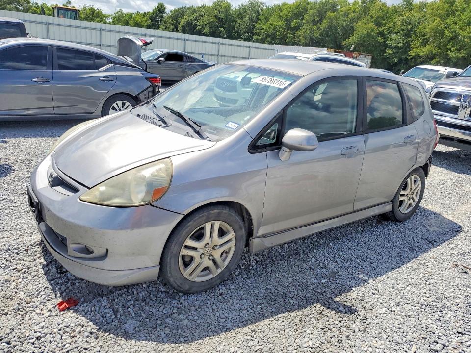 2007 Honda Fit VIN JHMGD38687S016263 COPART salvage auction — REAR END, TX - SALVAGE VEHICLE TITLE, sold $600 on 2026-07-27 (photo 1)