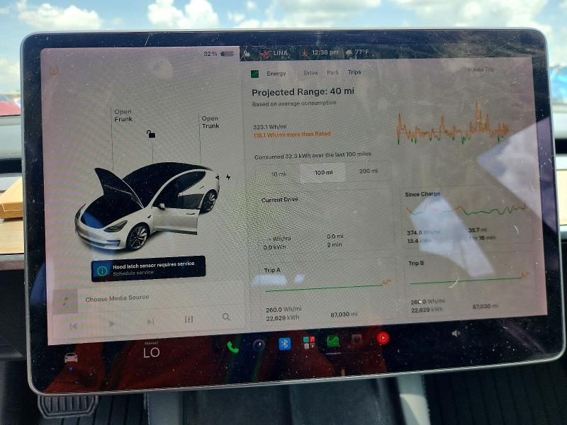 2021 Tesla VIN 5YJ3E1EA2MF053358 COPART salvage auction — FRONT END, FL - CERT OF TITLE SLVG REBUILDABLE, sold $1,450 on 2026-07-24 (photo 9)
