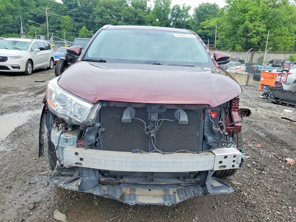 2016 Toyota Highlander VIN 5TDJKRFH4GS253779 COPART salvage auction — FRONT END, Md - Cert Of Salvage < 75% Damage, sold $9,300 on 2026-07-14 (photo 5)