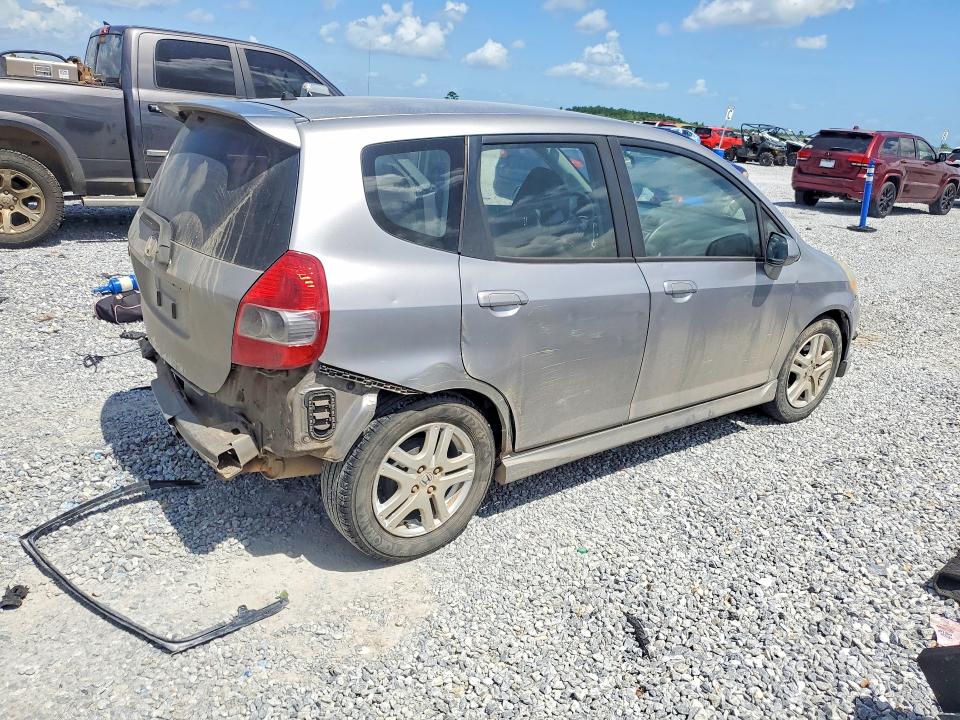 2007 Honda Fit VIN JHMGD38687S016263 COPART salvage auction — REAR END, TX - SALVAGE VEHICLE TITLE, sold $600 on 2026-07-27 (photo 3)