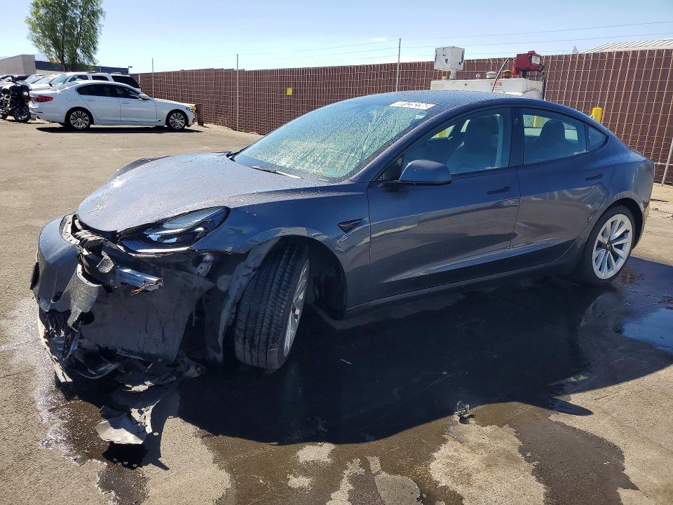 2022 Tesla Model 3 VIN 5YJ3E1EA3NF304129 COPART salvage auction — FRONT END, NV - SALVAGE TITLE, sold $4,250 on 2026-07-22 (photo 1)