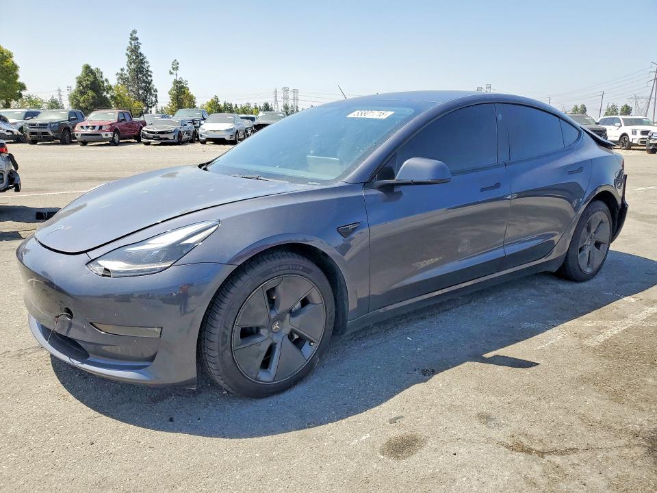 2023 Tesla VIN 5YJ3E1EB0PF392293 COPART salvage auction — REAR END, CA - SALVAGE CERTIFICATE, sold $6,300 on 2026-07-02 (photo 1)