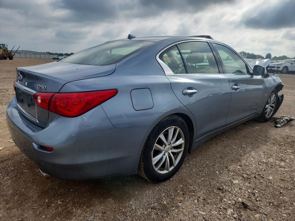 2014 Infiniti Q50 VIN JN1BV7AP3EM672636 COPART salvage auction — FRONT END, Wv - Salvage Certificate, sold $400 on 2026-07-30 (photo 3)