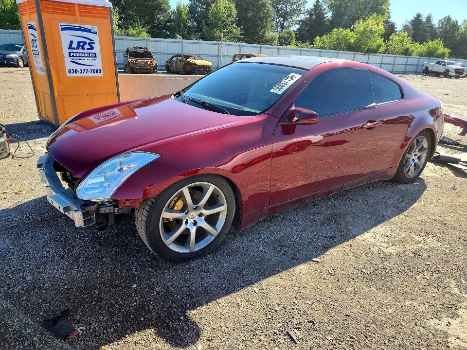 2003 Infiniti G VIN JNKCV54E13M209180 COPART salvage auction — FRONT END, Il - Salvage Certificate, sold $1,300 on 2026-07-16 (photo 1)