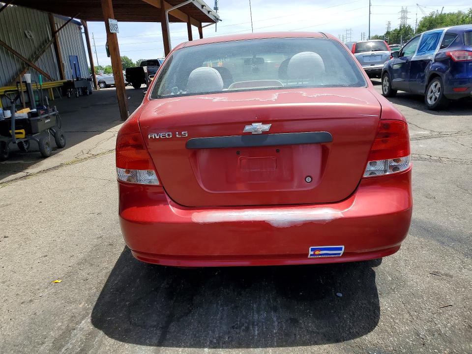 2005 Chevrolet Aveo VIN KL1TD52645B452780 COPART salvage auction — FRONT END, Co - Salvage Title, sold $250 on 2026-07-30 (photo 6)