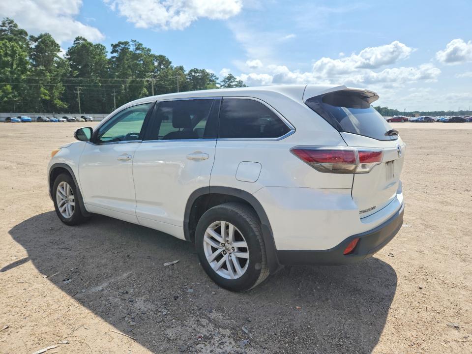 2015 Toyota Highlander VIN 5TDBKRFH4FS144127 COPART salvage auction — FRONT END, La - Cert Of Title-Salvage, sold $4,550 on 2026-07-10 (photo 2)