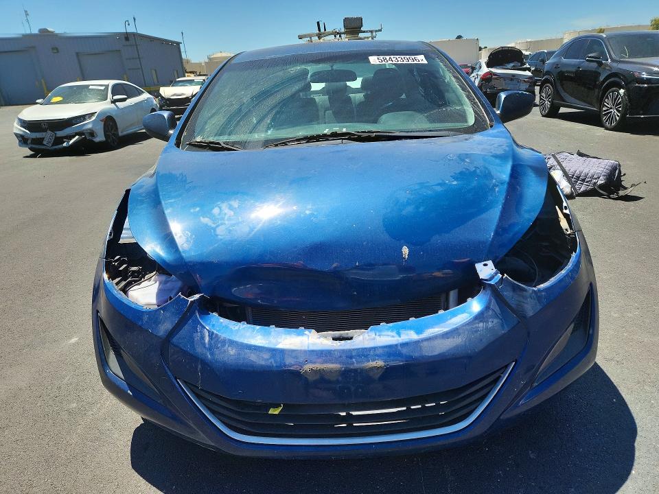 2014 Hyundai VIN KMHDH4AE8EU203192 COPART salvage auction — FRONT END, Ca - Salvage Certificate, sold $925 on 2026-07-06 (photo 5)