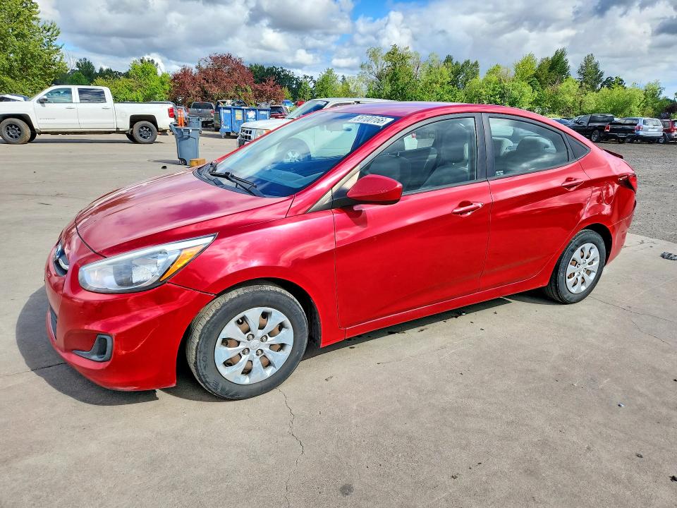 2015 Hyundai Accent VIN KMHCT4AEXFU825384 COPART salvage auction — REAR END, Or - Salvage Title Certificate, sold $500 on 2026-07-27 (photo 1)
