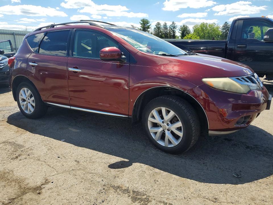 2012 Nissan Murano VIN JN8AZ1MW0CW233316 COPART salvage auction — REAR END, Pa - Certificate Of Salvage, sold $400 on 2026-07-17 (photo 4)