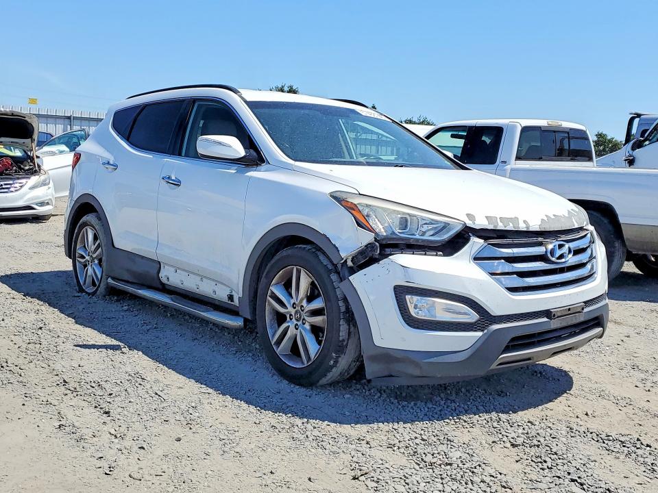 2014 Hyundai Santa fe VIN 5XYZU3LA0EG161113 COPART salvage auction — FRONT END, Ca - Salvage Certificate, sold $1,450 on 2026-07-07 (photo 4)