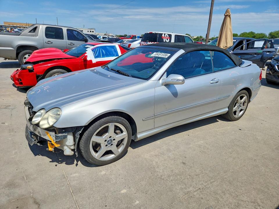2005 Mercedes-benz Clk-klasse VIN WDBTK75G35T035402 COPART salvage auction — FRONT END, TX - SALVAGE VEHICLE TITLE (P), sold $1,200 on 2026-07-16 (photo 1)