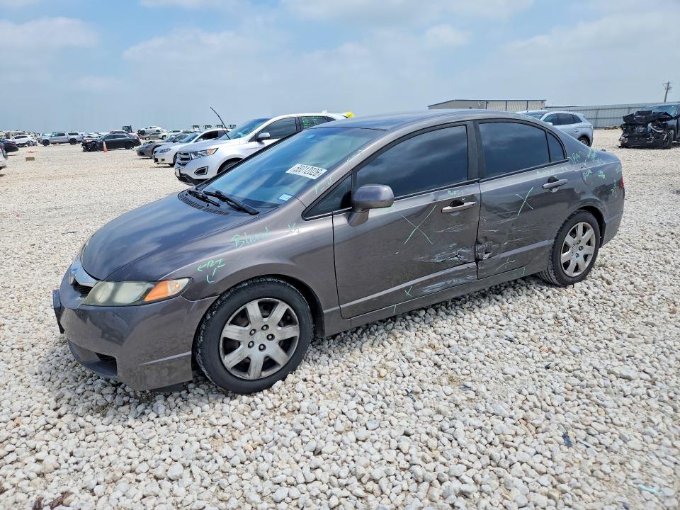 2010 Honda Civic VIN 19XFA1F52AE055235 COPART salvage auction — SIDE, Tx - Salvage Vehicle Title, sold $250 on 2026-07-30 (photo 1)