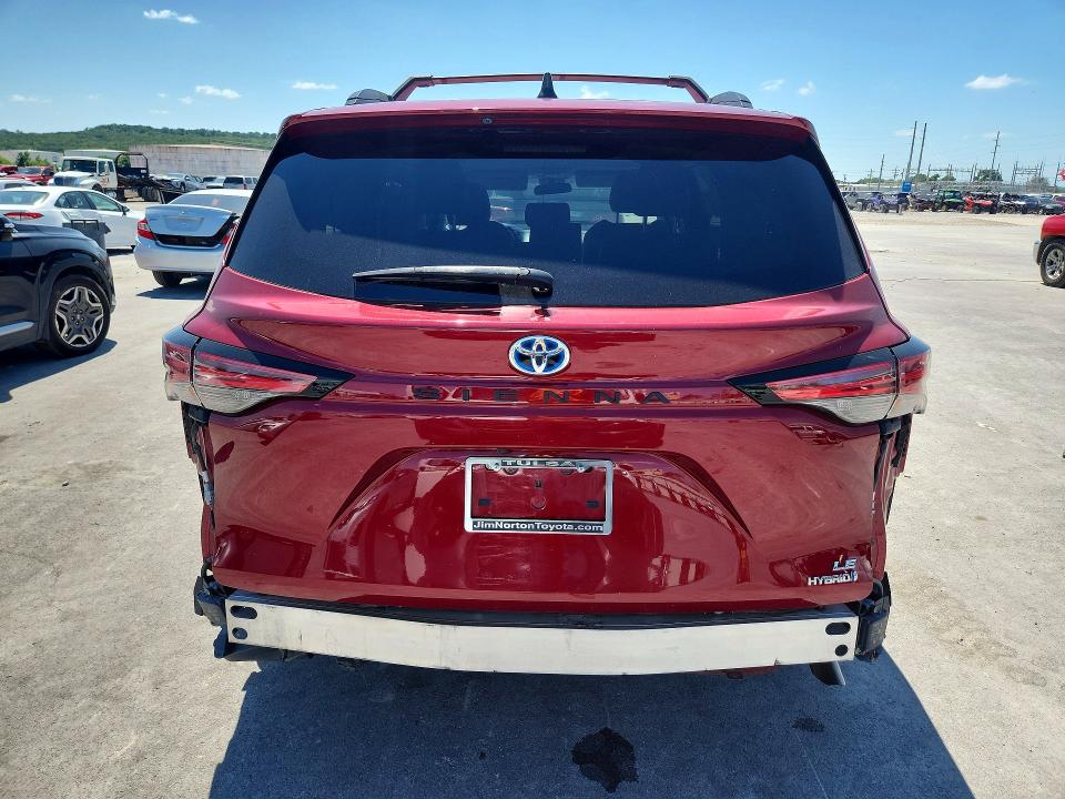 2022 Toyota VIN 5TDKRKEC6NS121584 COPART salvage auction — HAIL, Ok - Cert Of Title-Salvage, sold $9,300 on 2026-07-22 (photo 6)