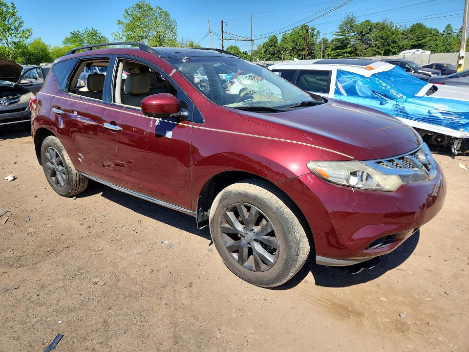 2012 Nissan Murano VIN JN8AZ1MW7CW236505 COPART salvage auction — VANDALISM, Pa - Certificate Of Salvage, sold $400 on 2026-07-13 (photo 4)