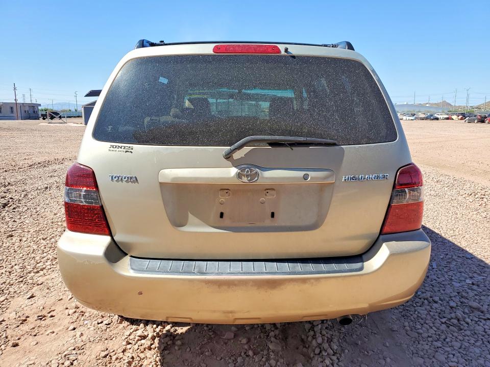 2006 Toyota Highlander VIN JTEDD21A160132679 COPART salvage auction — MINOR DENT/SCRATCHES, Az - Certificate Of Title, sold $700 on 2026-07-07 (photo 6)