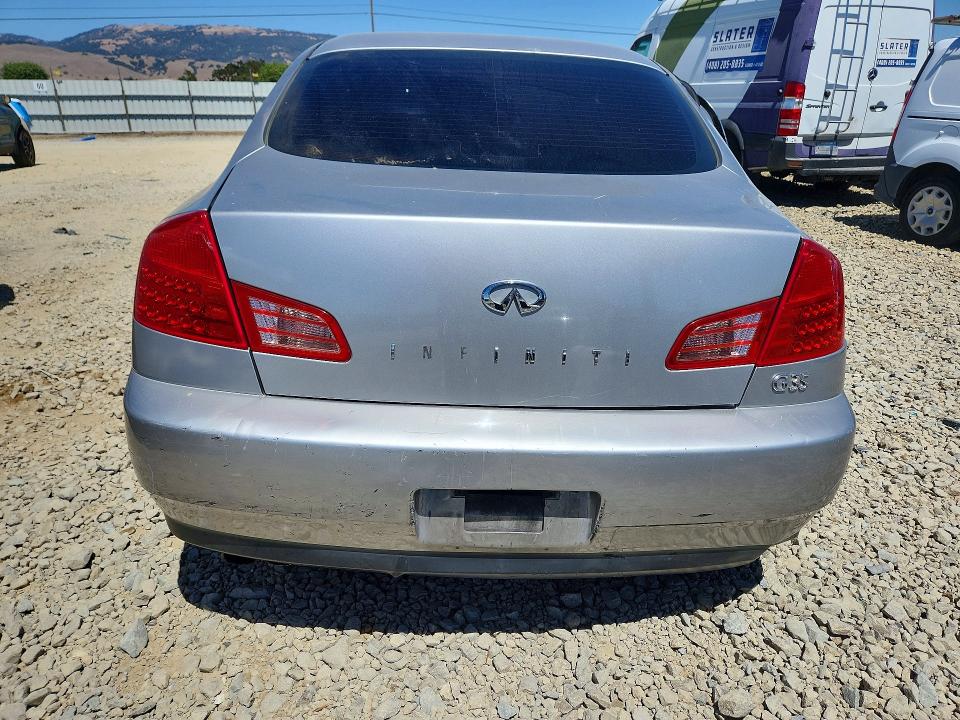 2004 Infiniti G35 VIN JNKCV51E24M619329 COPART salvage auction — SIDE, CA - SALVAGE CERTIFICATE, sold $500 on 2026-07-14 (photo 6)