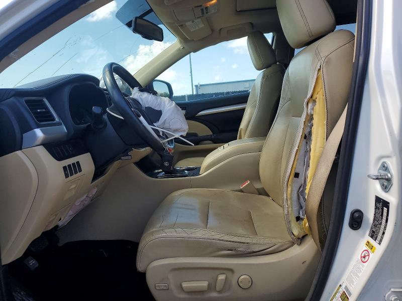 2014 Toyota Highlander VIN 5TDJKRFH3ES016326 COPART salvage auction — FRONT END, FL - CERTIFICATE OF TITLE (P), sold $4,300 on 2026-07-02 (photo 7)