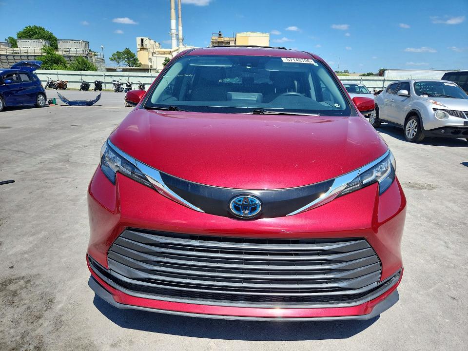 2022 Toyota VIN 5TDKRKEC6NS121584 COPART salvage auction — HAIL, Ok - Cert Of Title-Salvage, sold $9,300 on 2026-07-22 (photo 5)