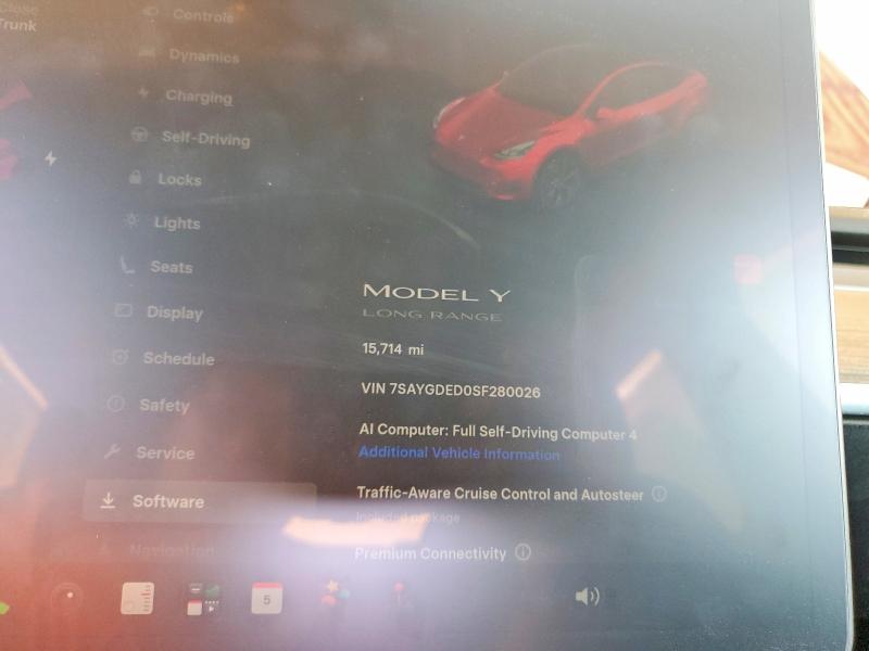 2025 Tesla Model y VIN 7SAYGDED0SF280026 COPART salvage auction — SIDE, Az - Cert Of Title - Salvage, sold $6,100 on 2026-07-28 (photo 9)