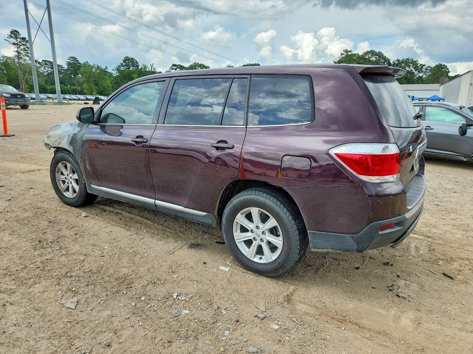 2012 Toyota Highlander VIN 5TDZA3EH9CS028756 COPART salvage auction — BURN, La - Cert Of Title-Salvage, sold $700 on 2026-07-10 (photo 2)