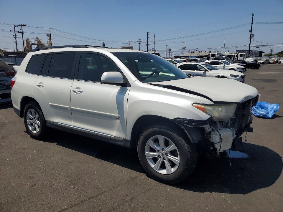 2012 Toyota Highlander VIN 5TDBK3EH3CS126941 COPART salvage auction — FRONT END, Ca - Salvage Certificate, sold $1,900 on 2026-07-13 (photo 4)