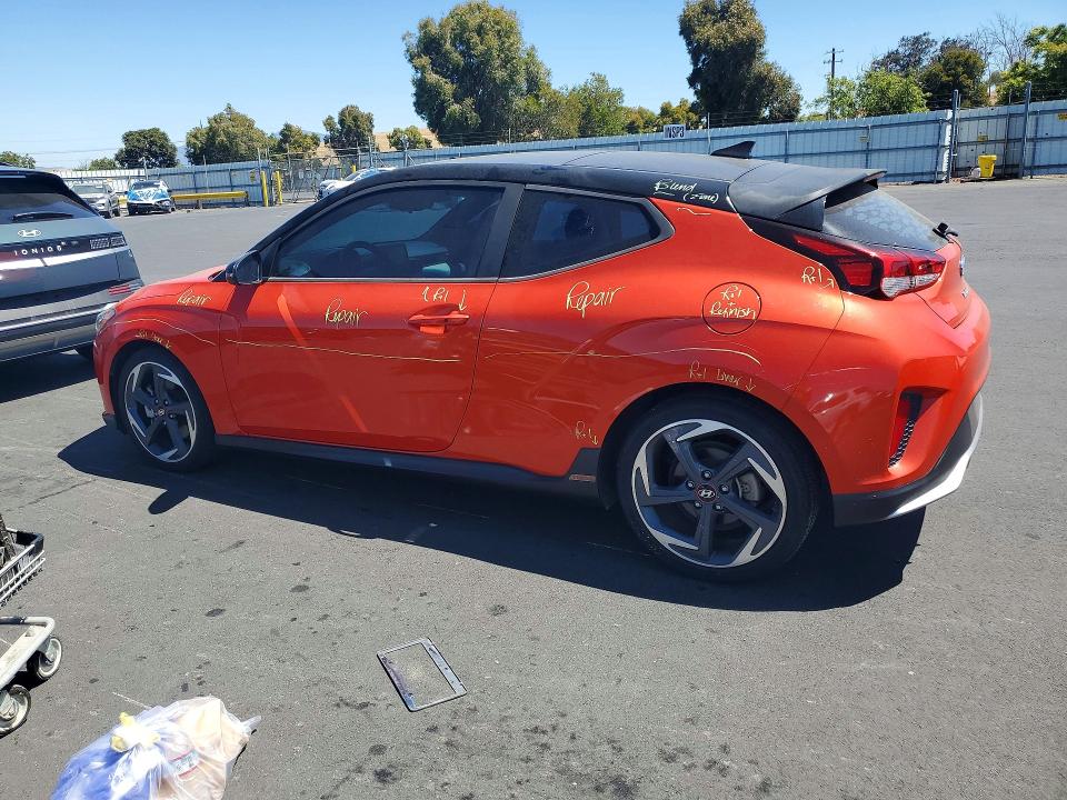2019 Hyundai Veloster VIN KMHTH6AB4KU014483 COPART salvage auction — VANDALISM, Ca - Salvage Certificate, sold $1,850 on 2026-07-22 (photo 2)
