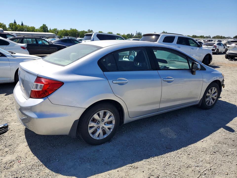 2012 Honda Civic VIN 19XFB2F54CE337480 COPART salvage auction — FRONT END, Ca - Salvage Certificate, sold $2,050 on 2026-07-02 (photo 3)