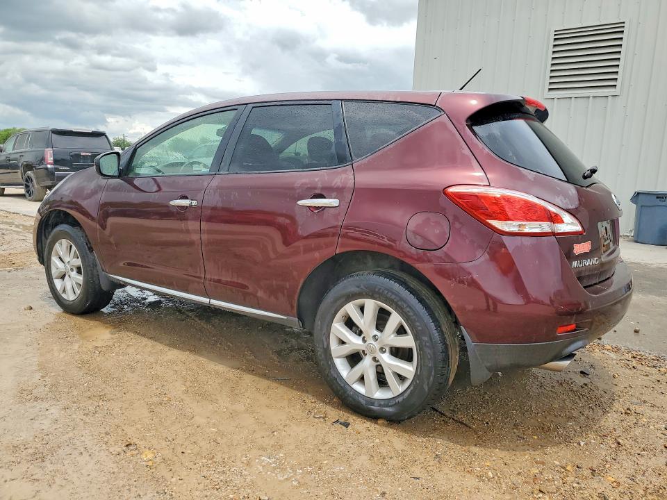2014 Nissan Murano VIN JN8AZ1MUXEW410598 COPART salvage auction — MINOR DENT/SCRATCHES, TX - CERTIFICATE OF TITLE, sold $425 on 2026-07-27 (photo 2)