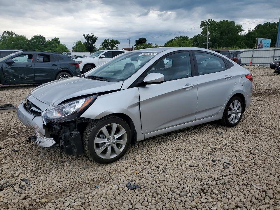 2013 Hyundai Accent VIN KMHCU4AE3DU444289 COPART salvage auction — FRONT END, Il - Salvage Certificate, sold $250 on 2026-07-29 (photo 1)