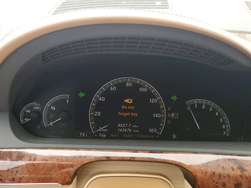2007 Mercedes-benz S class VIN WDDNG71X87A112030 COPART salvage auction — VANDALISM, Ca - Salvage Certificate, sold $950 on 2026-07-06 (photo 9)
