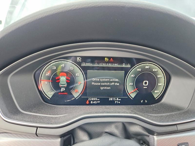 2022 Audi A5 VIN WAUEACF58NA020017 COPART salvage auction — SIDE, OH - CERT OF TITLE-SALVAGE, sold $14,200 on 2026-07-02 (photo 9)