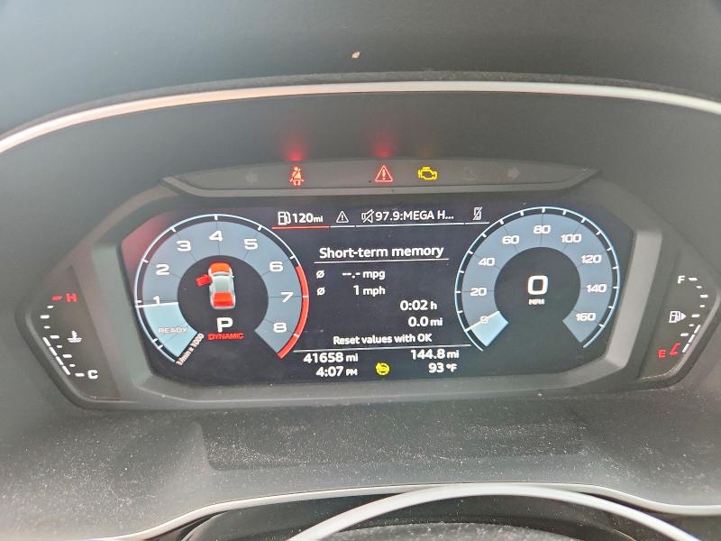 2022 Audi Q3 VIN WA1AUCF36N1149083 COPART salvage auction — ROOF, Nj - Cert Of Title-Salvage, sold $8,700 on 2026-07-31 (photo 9)