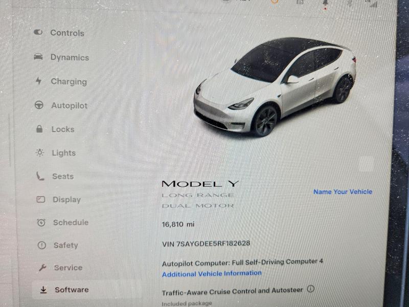 2024 Tesla VIN 7SAYGDEE5RF182628 COPART salvage auction — FRONT END, Ny - Mv-907A Salvage Certificate, sold $15,600 on 2026-07-06 (photo 9)