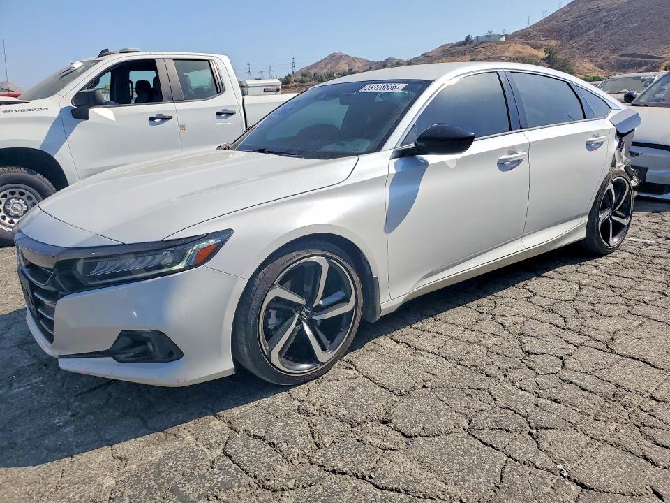 2021 Honda Accord VIN 1HGCV1F32MA078366 COPART salvage auction — REAR END, Ca - Salvage Certificate, sold $7,100 on 2026-07-09 (photo 1)