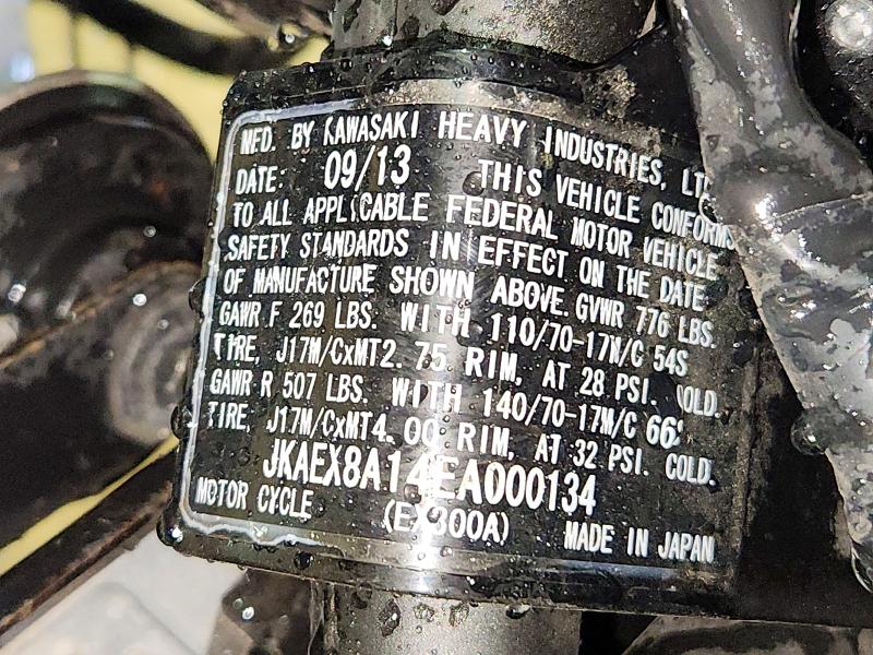 2014 Kawasaki Ex300 VIN JKAEX8A14EA000134 COPART salvage auction — ALL OVER, Oh - Cert Of Title-Salvage, sold $200 on 2026-07-09 (photo 8)