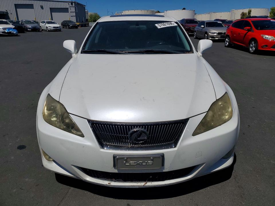 2007 Lexus Is VIN JTHBK262272056297 COPART salvage auction — VANDALISM, Ca - Salvage Certificate, sold $375 on 2026-07-20 (photo 5)