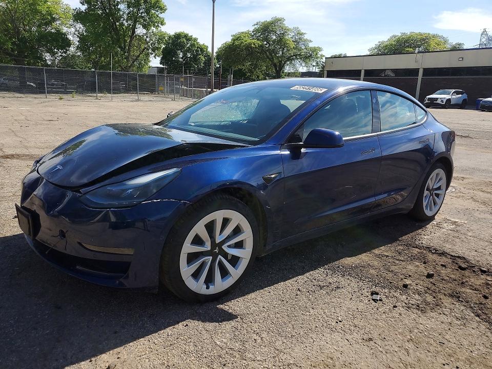 2022 Tesla Model 3 VIN 5YJ3E1EA1NF189028 COPART salvage auction — SIDE, Il - Salvage Certificate, sold $3,300 on 2026-07-20 (photo 1)