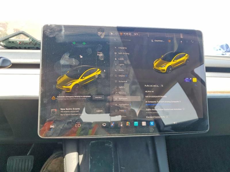 2023 Tesla VIN 5YJ3E1EAXPF566152 COPART salvage auction — FRONT END, Salvage Title, sold $7,000 on 2026-07-30 (photo 9)
