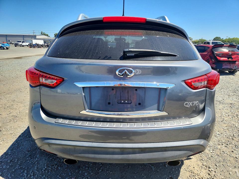 2014 Infiniti Qx70 VIN JN8CS1MU5EM451374 COPART salvage auction — FRONT END, Ca - Salvage Certificate, sold $775 on 2026-07-28 (photo 6)