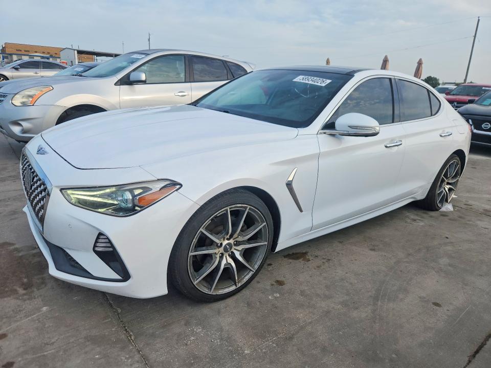 2019 Genesis G70 VIN KMTG44LAXKU022468 COPART salvage auction — REAR END, Tx - Cert Of Title-Rebuilt Salvage (P), sold $4,300 on 2026-07-02 (photo 1)
