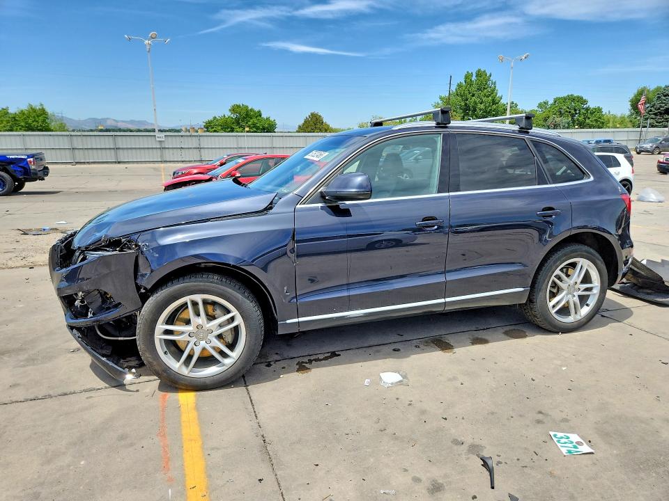 2014 Audi Q5 VIN WA1CMBFP4EA077631 COPART salvage auction — FRONT END, Co - Public - Salvage Title, sold $3,450 on 2026-08-03 (photo 1)