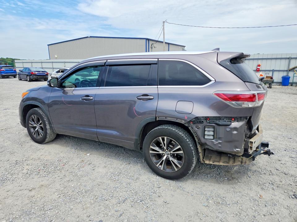 2016 Toyota Highlander VIN 5TDKKRFH6GS504662 COPART salvage auction — REAR END, Nc - Salvage Certificate Of Title, sold $6,800 on 2026-07-22 (photo 2)