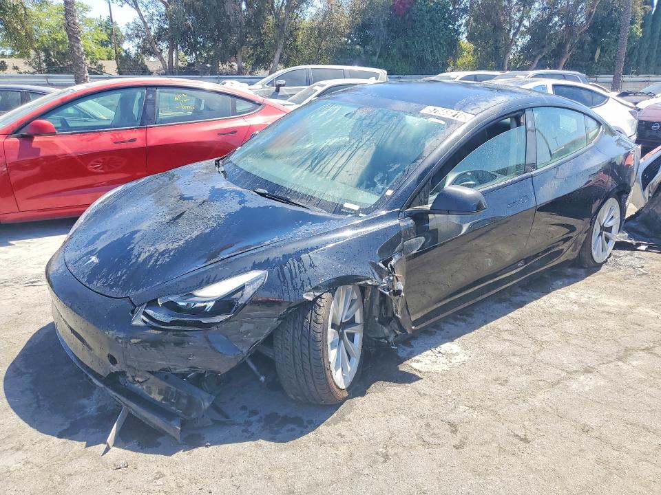 2022 Tesla Model 3 VIN 5YJ3E1EA8NF289689 COPART salvage auction — FRONT END, CA - SALVAGE CERTIFICATE, sold $3,100 on 2026-07-28 (photo 1)