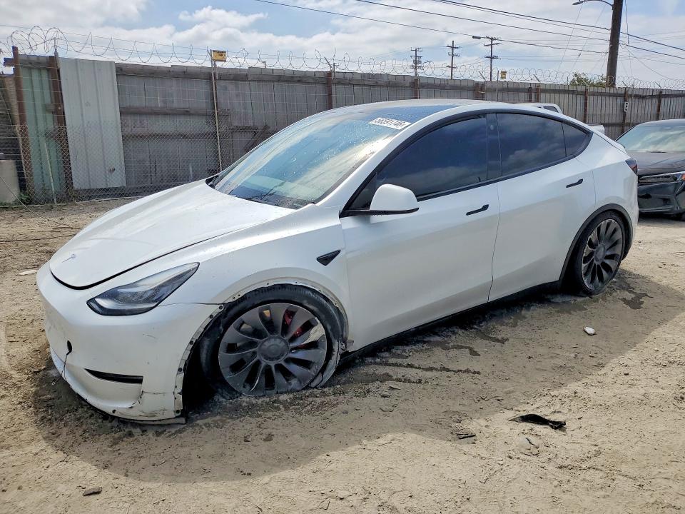 2022 Tesla Model y VIN 7SAYGDEE1NF355362 COPART salvage auction — FRONT END, Ca - Salvage Certificate, sold $9,500 on 2026-07-27 (photo 1)